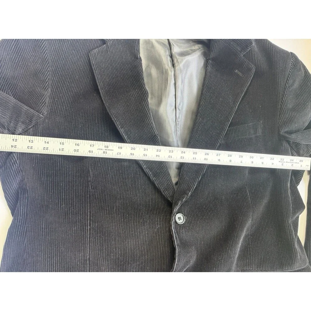 Vintage J.G. Hook Blazer Mens 46L Black Corduroy Sport Coat 2 Button Blazer